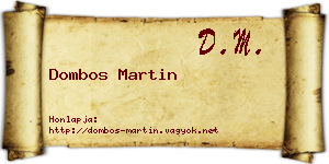 Dombos Martin névjegykártya