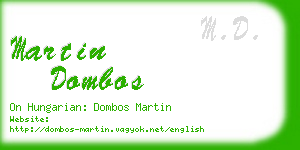 martin dombos business card